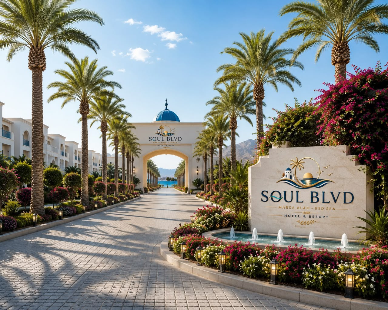 Resort entrance boulevard